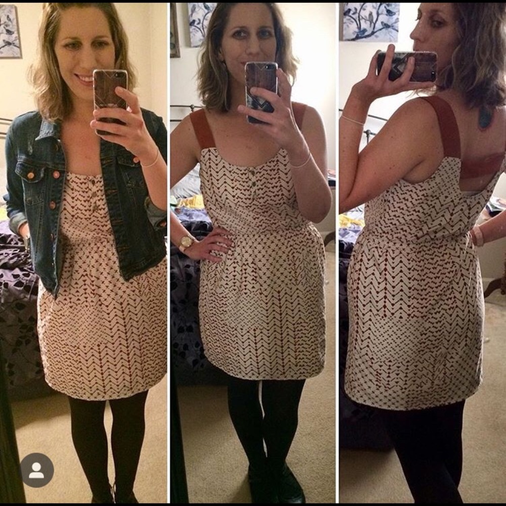 Lush Cream and Brown Mini Dress